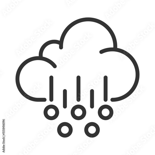 Hail linear icon. Hailstorms and extreme weather condition. Icy precipitation. Weather forecast. Meteorology. Thin line illustration. Contour symbol. Vector outline drawing. Editable stroke