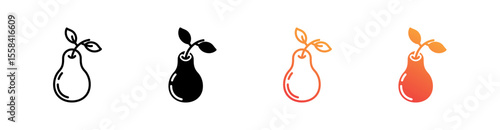 Pear Multiple Style Icon Set 