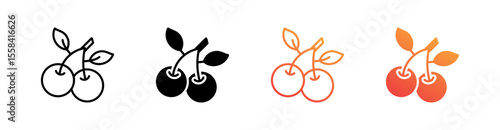 Cherry Multiple Style Icon Set 
