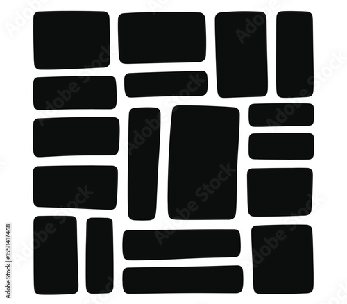 Doodle hand drawn frames, drawn squares with wavy rough edges, wavy irregular rectangles, different boxes
