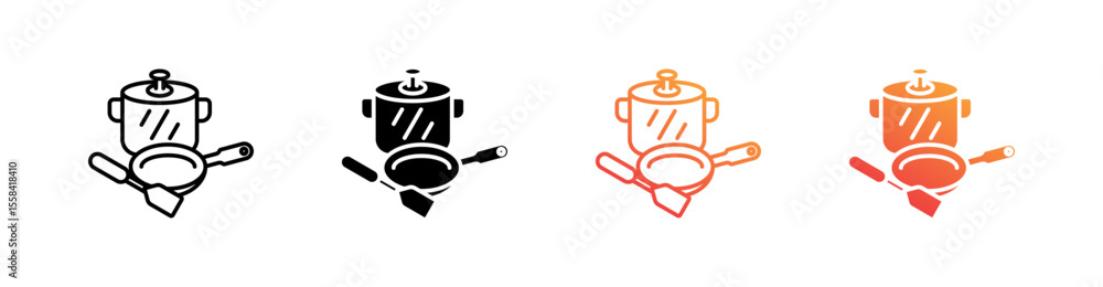 Obraz premium Kitchenware Multiple Style Icon Set 
