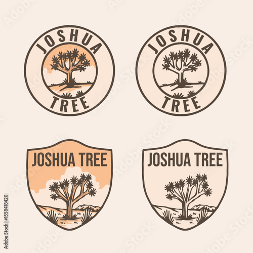 Joshua Tree National Park Badge Collection - Vintage Vector Design Set