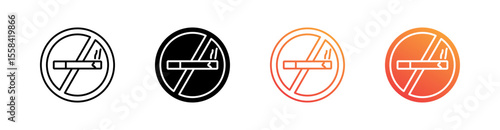 No Smoking Multiple Style Icon Set 