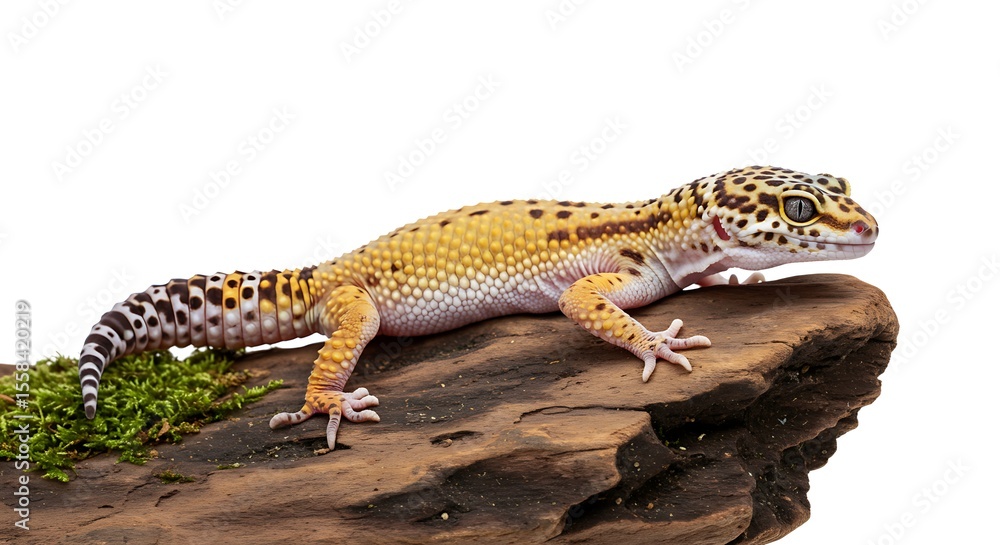 Naklejka premium Leopard Gecko on Driftwood