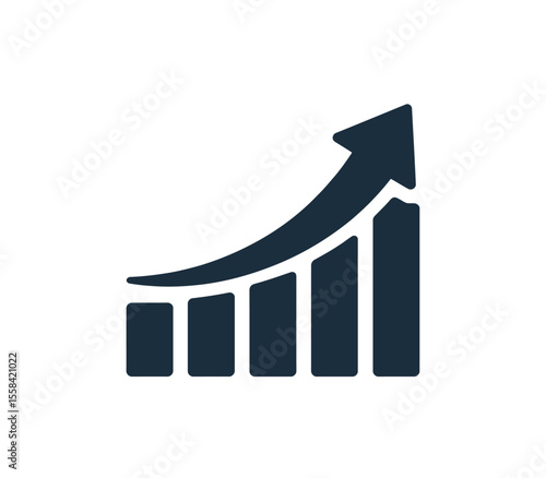 Graph diagram up icon, business growth success chart with arrow, business bar sign, profit growing symbol, progress bar symbol, growing graph icons – stock vector 