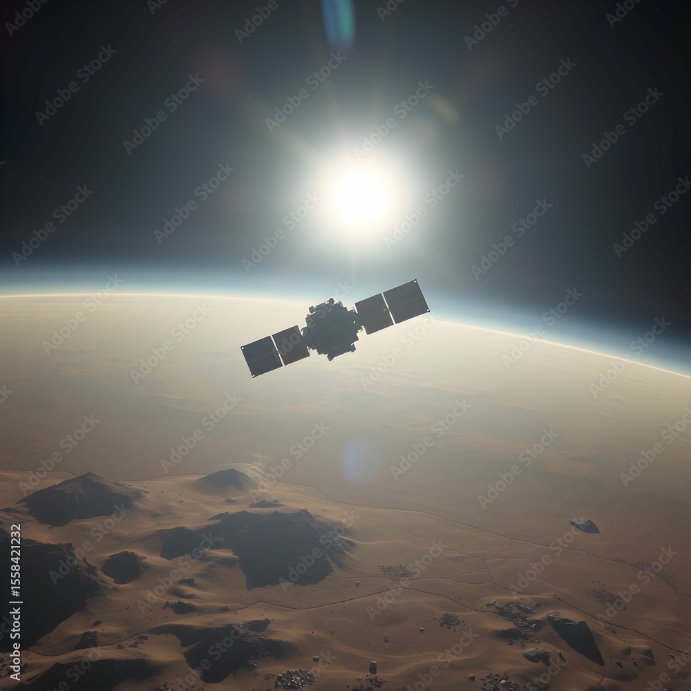 Obraz premium spaceship flying over the earth