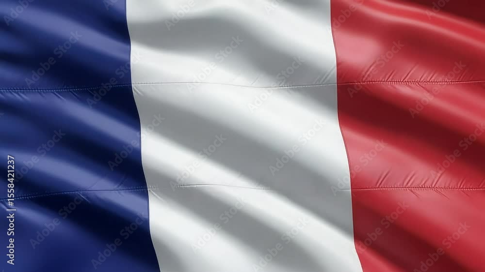 French flag waving symbol of pride and bastille day celebration French flag waving symbol of pride and bastille day celebration