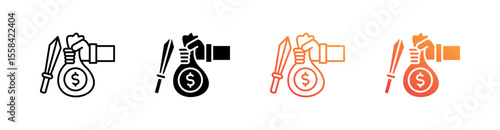 Extortion Multiple Style Icon Set 
