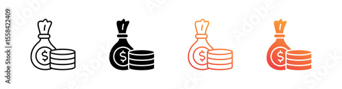 Financial Value Multiple Style Icon Set 