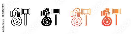 Misconduct Multiple Style Icon Set 