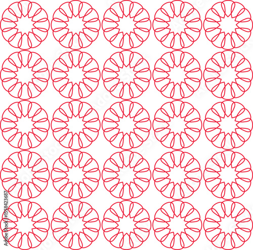 Islamic and decorative art pattern for background in red color
