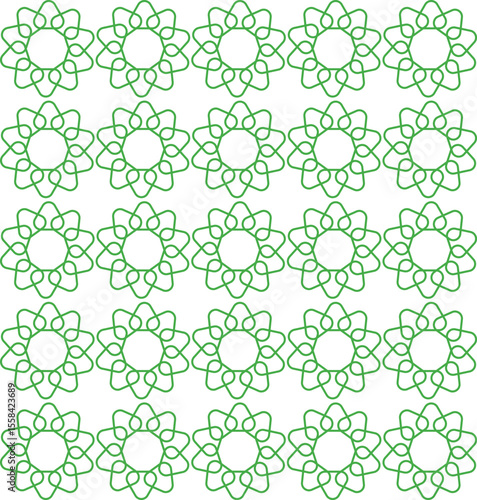 Islamic and decorative art pattern for background in green color