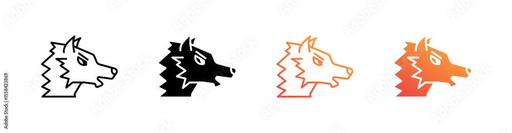 Obraz premium Wolf Multiple Style Icon Set 