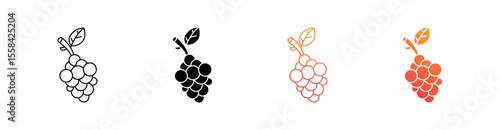 Grapes Multiple Style Icon Set 
