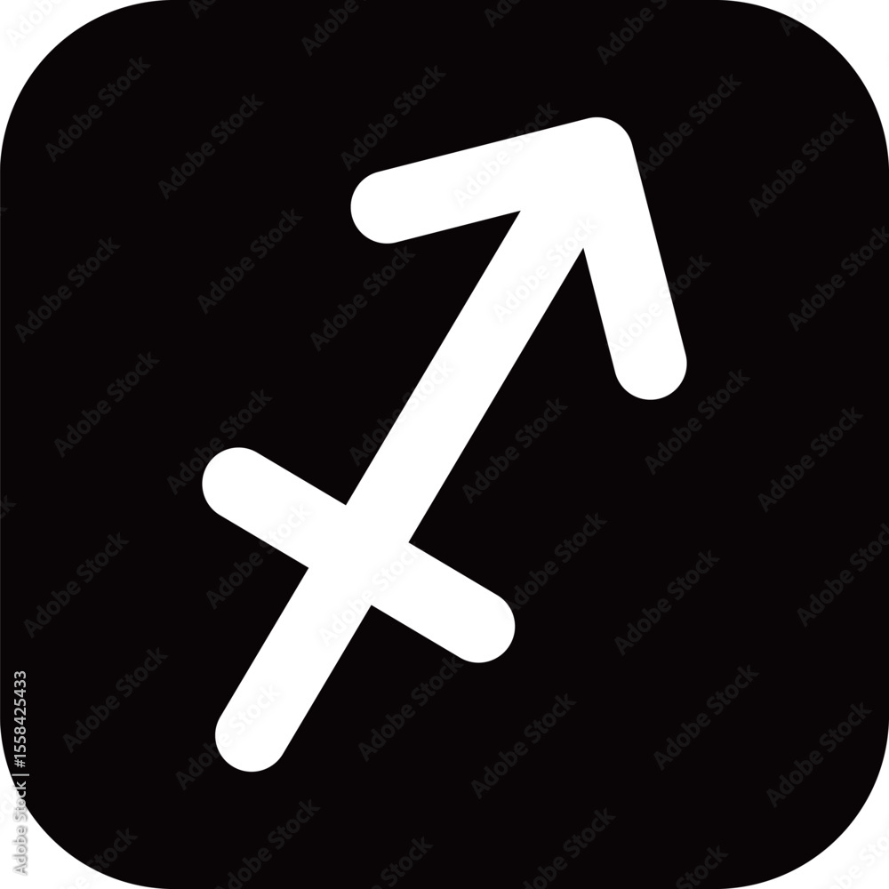 Obraz premium いて座の記号アイコン モノトーン