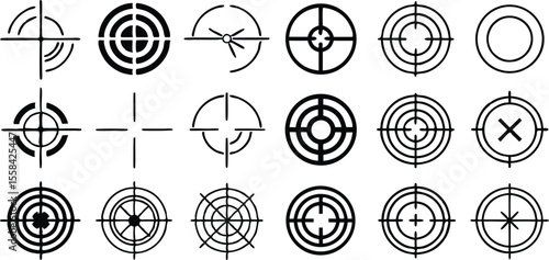 Target icons set on background featuring crosshairs concentric circles an X symbol