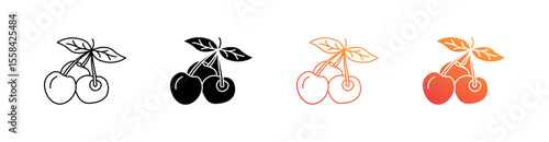 Cherry Multiple Style Icon Set 