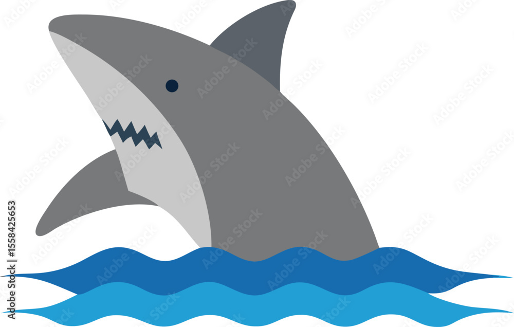 Naklejka premium shark--generic--side--dorsal-fin-above-water--front 