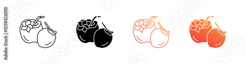 Coconut Multiple Style Icon Set 