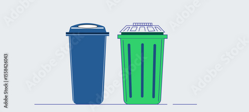 Smart Waste Management Icons – AI Recycling, Sensor Bins & Route Optimization in Clean Line Art
 trash can isolated on white