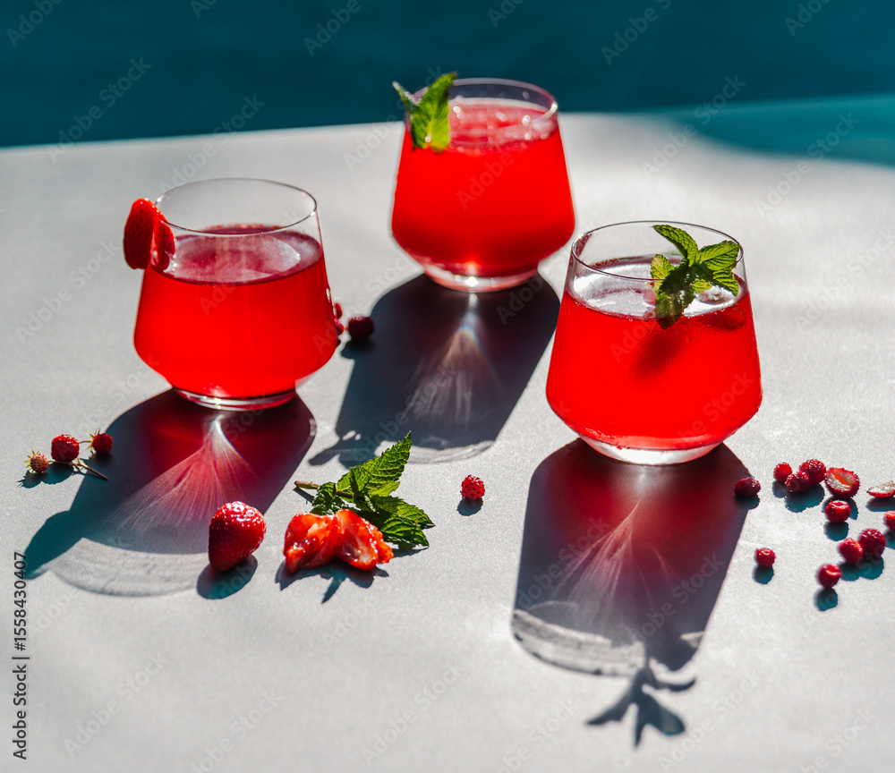custom made wallpaper toronto digitalRefreshing strawberries and hibiscus summer tea drinks