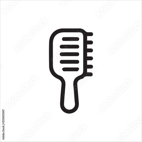 Sleek Black Outline Icon of a Modern Hairbrush for Beauty and Grooming Essentials
