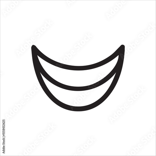 Clean Vector Illustration of a Broad Grin Conveying Warmth and Lightheartedness