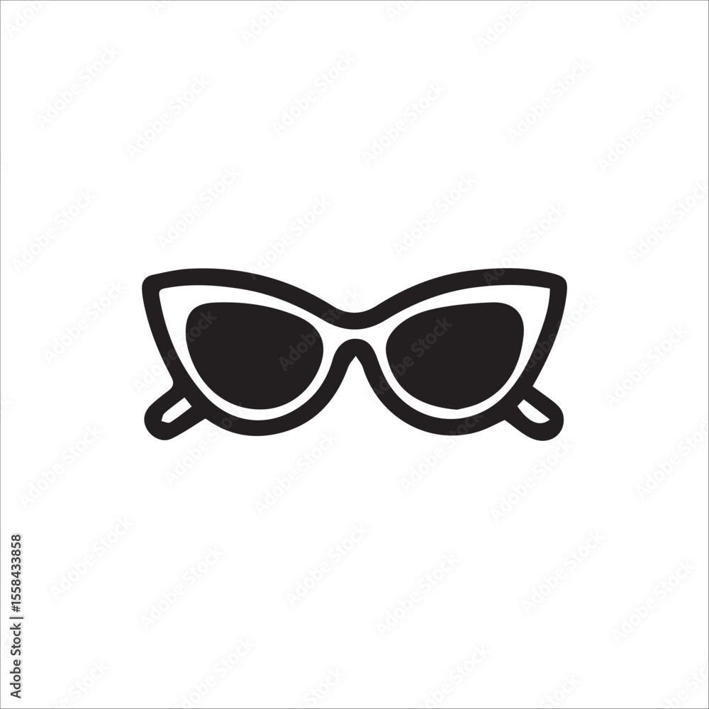 Fototapeta premium Stylish Retro Cat Eye Sunglasses Icon for Fashion and Summer Design Needs