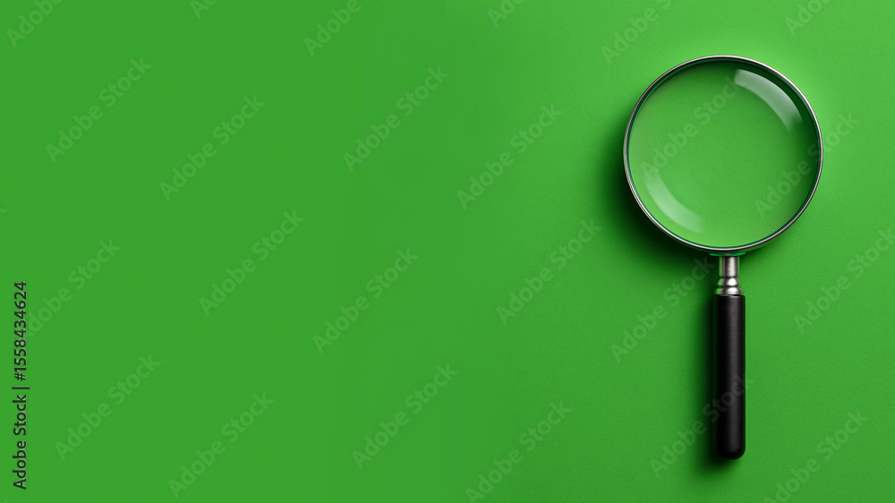 Magnifying glass icon centered in a round circle on a fresh green background symbolizing research inspection investigation data audit or business analysis for modern problem solving Magnifying glass icon centered in a round circle on a fresh green background symbolizing research inspection investigation data audit or business analysis for modern problem solving