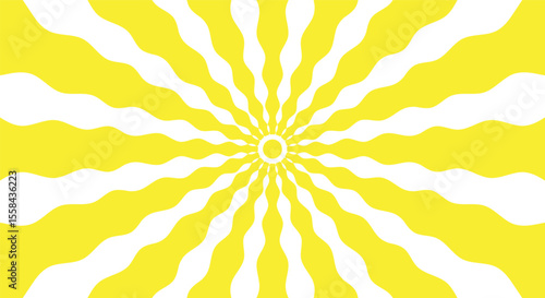 yellow sun light vector with abstract pattern on white background for summer background or nature theme