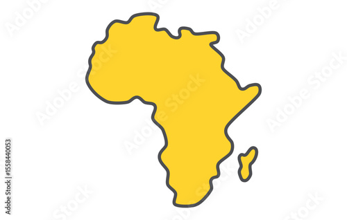 A stylized map of the continent of Africa in a simple style