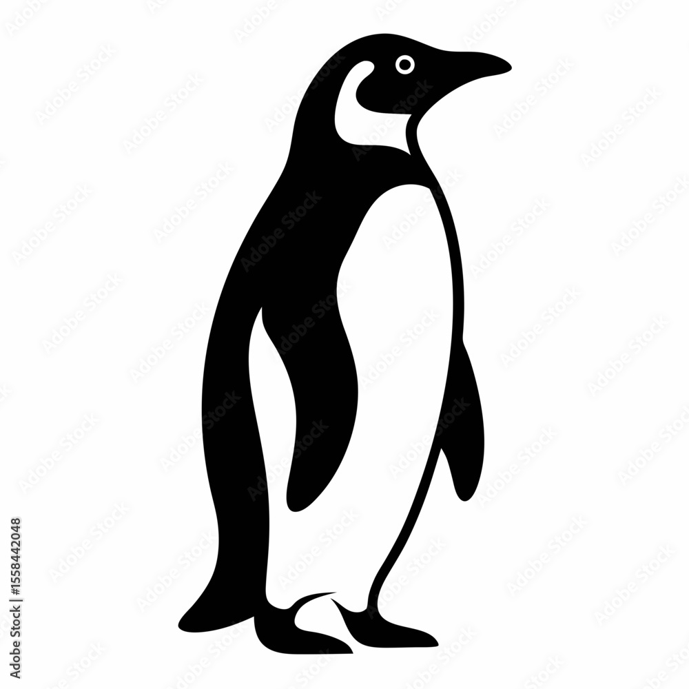 Obraz premium Black andwhite penguin silhouette