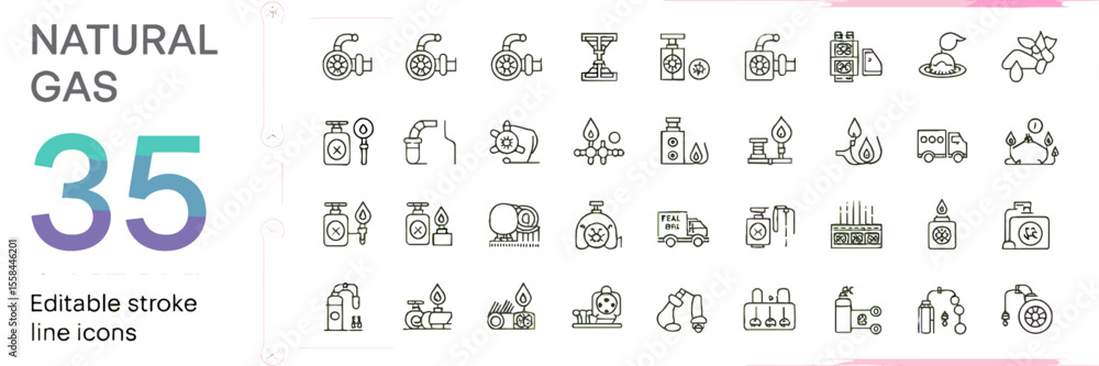 Fototapeta premium Editable Stroke Line Icons-Vector Icon Set
