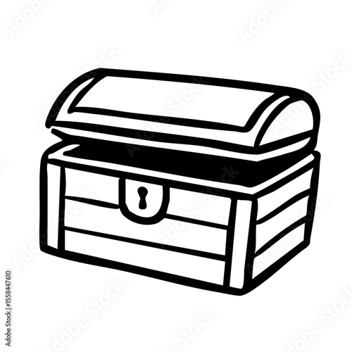 宝箱　線画　手書き