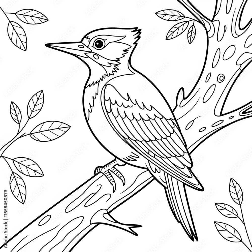 Naklejka premium vector illustration of a bird coloring page