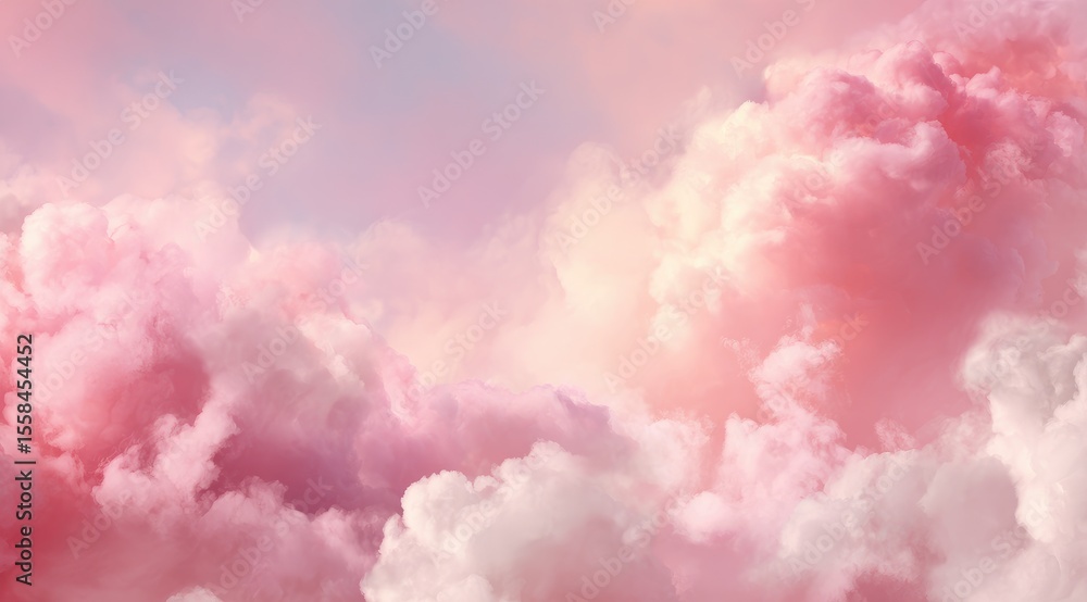 Ethereal dreamy sky with soft pink and white fluffy clouds, smoky blurred effect, ideal for e-commerce product backdrops. Ethereal dreamy sky with soft pink and white fluffy clouds, smoky blurred effect, ideal for e-commerce product backdrops.