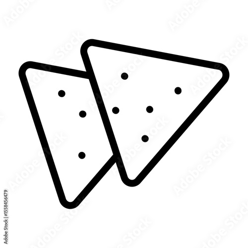 Tortilla Chips Vector Line Icon Design