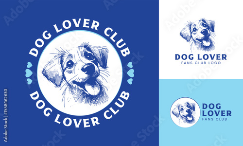 Logo for Dog Animal Pet clinic or lovers club or Business with logo variants for branding designs 