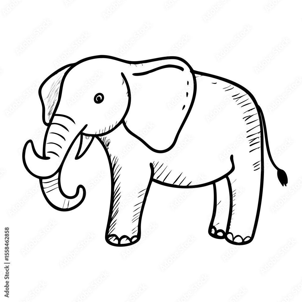 Cartonic hand drawn baby elephant illustration Cartonic hand drawn baby elephant illustration