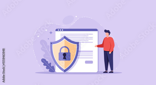 illustration with cyber security concept