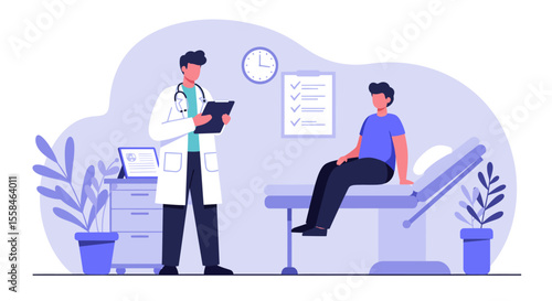 illustration of doctor and patient