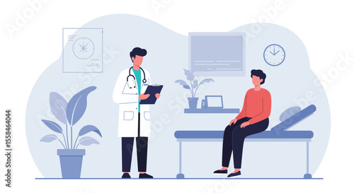 illustration of doctor and patient