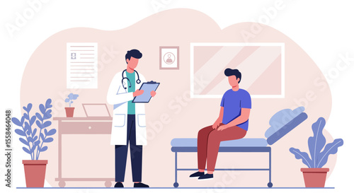 illustration of doctor and patient