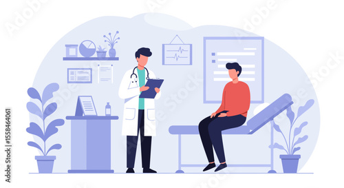illustration of a doctor and patient