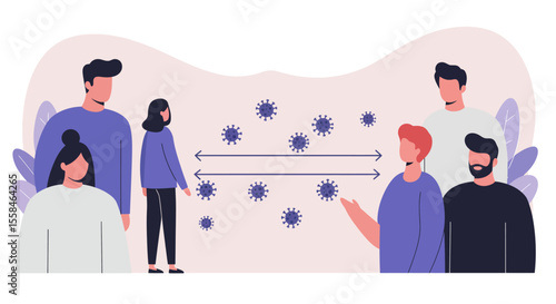 vector illustration of maintain a distance