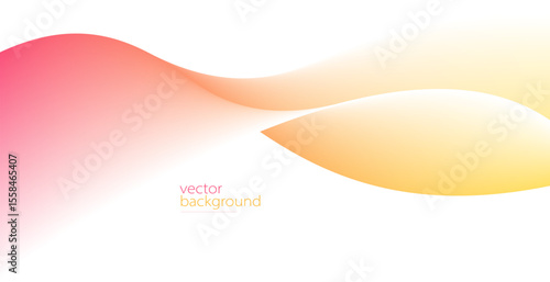 Smooth flow of wavy shape with gradient vector abstract background, red and yellow design curve line energy motion,