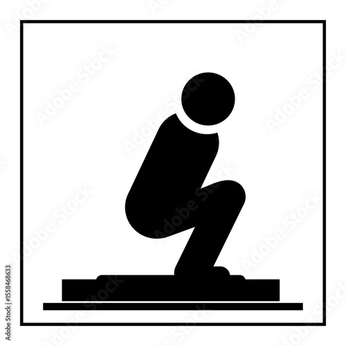 squat toilet simple icon. Vector