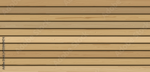 Horizontal wooden planks background. Vector wood textured background for contemporary interior design