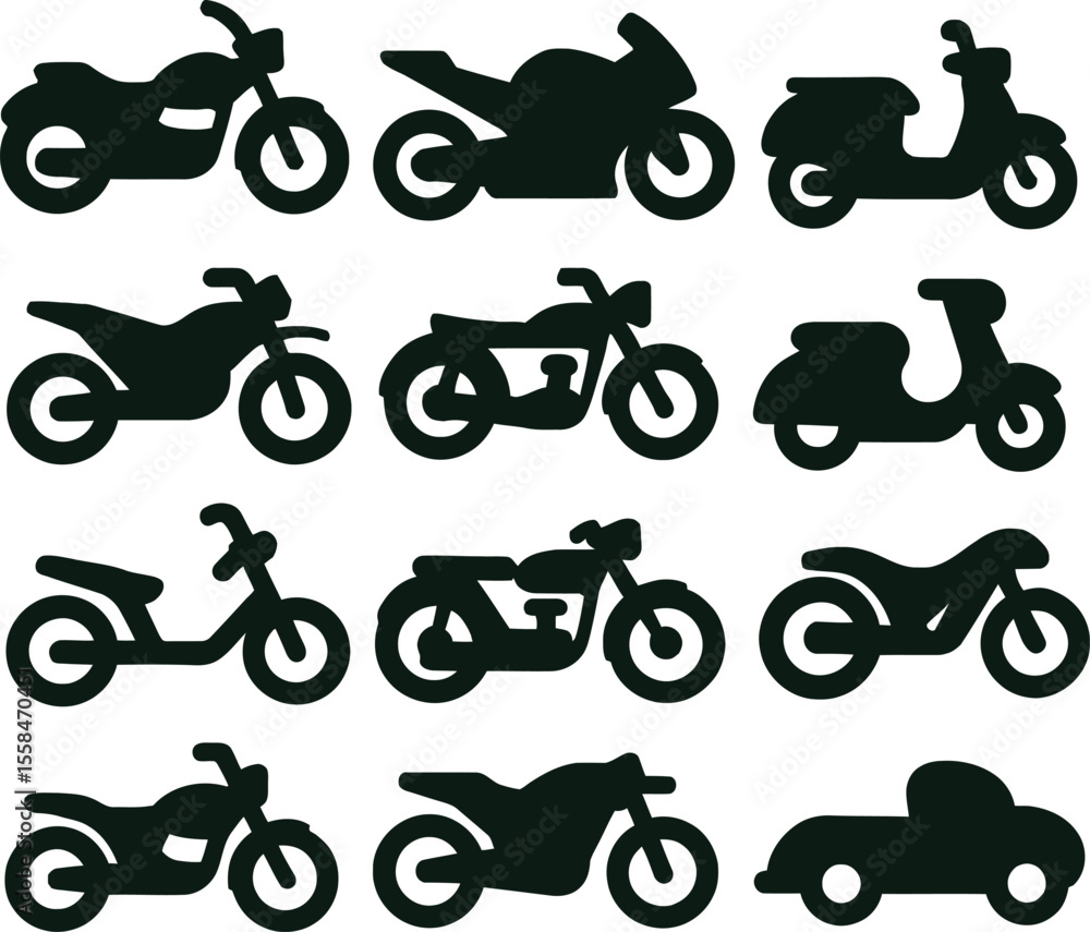 Obraz premium set of motorcycle icons