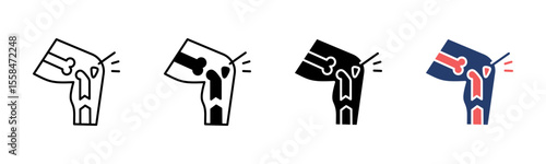 Bone Fracture icon sheet multiple style collection